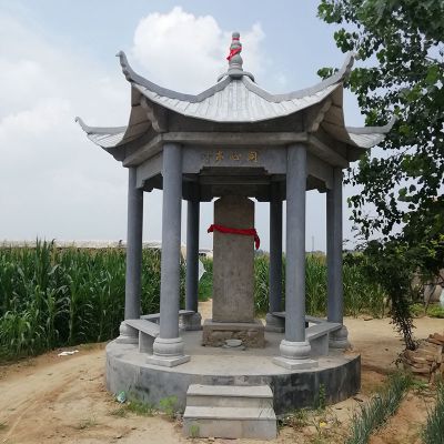户外园林摆放青石组装仿古休息同心亭 