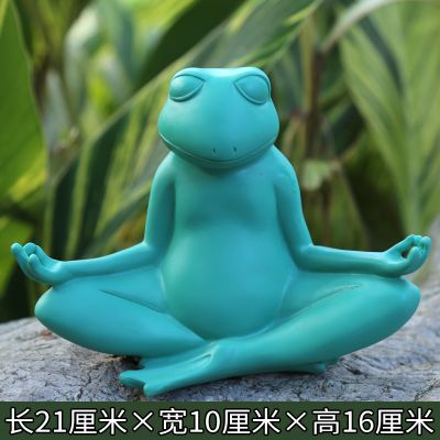 园林景观户外玻璃钢卡通创意打坐的卡通青蛙雕塑