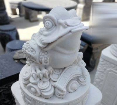 招财进宝装饰摆件汉白玉石雕金蟾雕塑 金蟾雕塑大全松石大型全集
