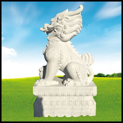 青石石雕大型动物景观麒麟雕塑 麒麟雕塑汉白玉有限衣服由来