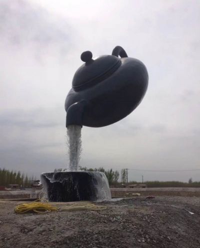 景区户外摆放玻璃钢悬空流水天壶喷泉雕塑 天壶雕塑公司地址南阳寓意