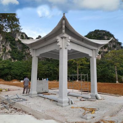 公园户外简易景观青石凉亭雕塑 