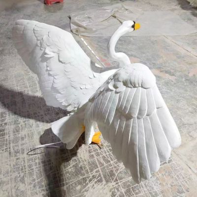 玻璃钢仿真动物景观大型天鹅雕塑 