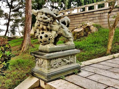 景点户外摆放青石雕刻小狮子雕塑 狮子雕塑石雕学院石座好人