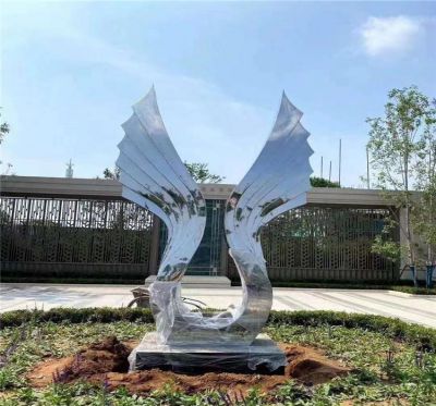 园林户外景观不锈钢创意羽毛雕塑 羽毛雕塑作品白色电话毛球