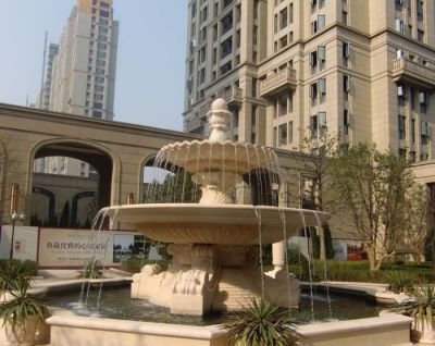 小区花园水池摆放花岗岩欧式二层水钵雕塑 水钵雕塑喷泉中式广场大型