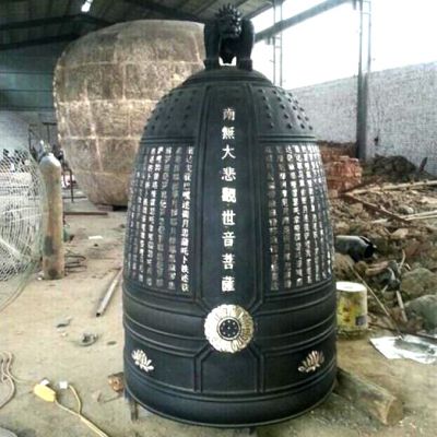 户外园林玻璃钢仿铜祈福铜钟雕塑 铜钟雕塑大型大号寓意意义