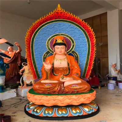 玻璃钢彩绘景区寺庙供奉佛像观音雕塑 观音雕塑价格双面像素临城