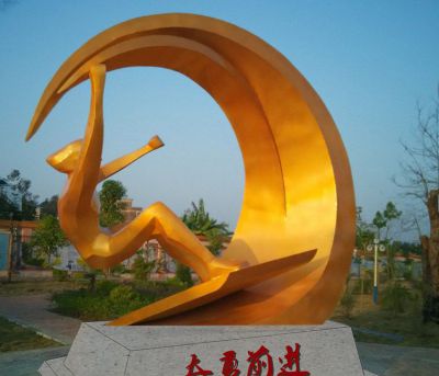 园林户外不锈钢奋勇前进景观雕塑 景观雕塑庭院加工厂制品教程
