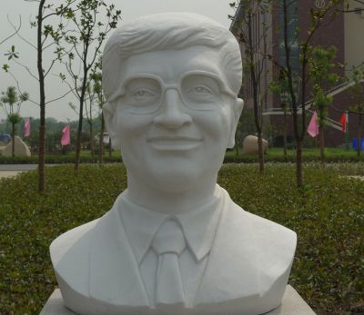 世界名人石雕华罗庚雕塑 华罗庚雕塑公园照片效果半身