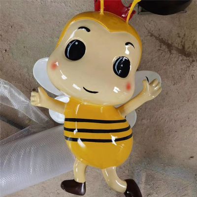 花园景观玻璃钢卡通动物景观蜜蜂雕塑 蜜蜂雕塑图片人寿动物教学