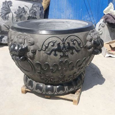 户外庭院大型浮雕养鱼种花水缸雕塑 水缸雕塑图片椭圆基座家用