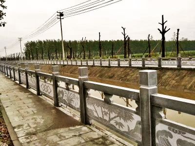 户外河道青石石雕景观栏杆栏板雕塑 