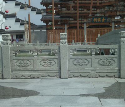 仿古做旧古建筑定制浮雕花纹景区青石栏板雕塑 