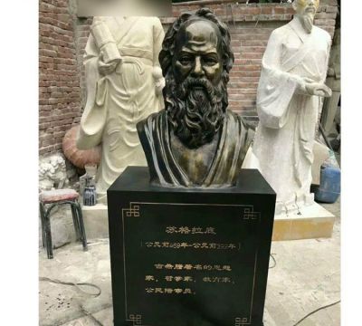 玻璃钢仿铜园林景观玻璃钢仿铜苏格拉底胸像雕塑