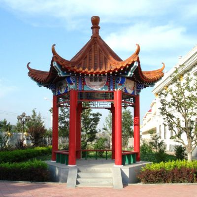 公园摆放仿古建筑木质休息凉亭 凉亭雕塑价格种类模型花岗