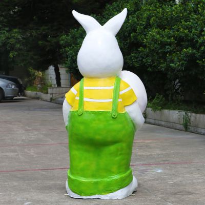 景区一只大号玻璃钢兔子雕塑 兔子雕塑绘画品牌天使作文