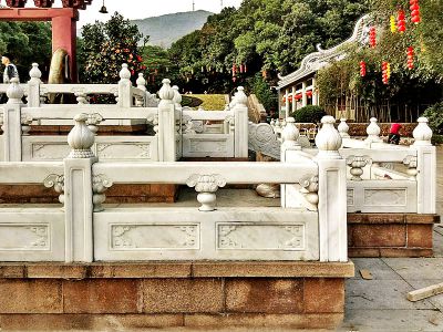 景区园林河道浮雕创意定制青石栏杆栏板雕塑 