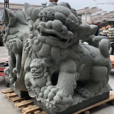 庭院门口镇宅招财摆件大理石狮子 狮子雕塑图片家门口石岐石砚