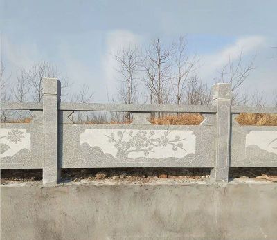 景点园林街道安装青石花岗岩雕花防护栏板 