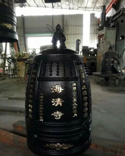 园林户外玻璃钢仿铜吊钟雕塑 铜钟雕塑铜雕摆件博物馆鱼尾