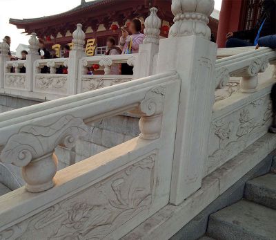 景区寺院观景区防护汉白玉扶手栏杆雕塑 