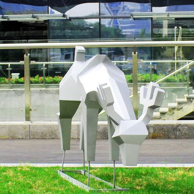 城市街道装饰玻璃钢抽象鹿雕塑美陈小品 