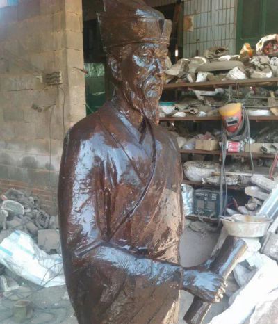 古代诗人公园人物玻璃钢仿铜雕塑 