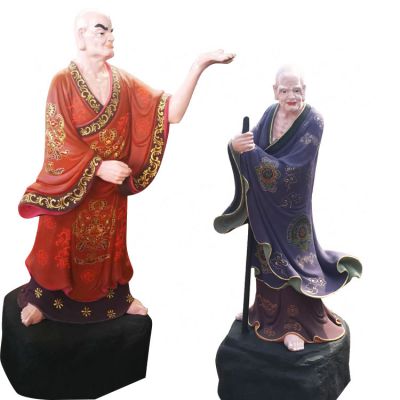 园林景区佛教禅宗二祖达摩玻璃钢雕塑 达摩雕塑祖师瓷厂高清价格