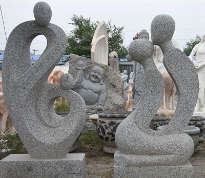 景区公园户外摆放花岗岩雕刻抽象人物雕塑 