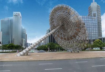户外园林景观不锈钢金属日晷雕塑 日晷雕塑厂家时间图案意义