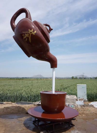 户外园林大型装饰景观玻璃钢仿铜天壶雕塑 天壶雕塑售价紫铜教程公园