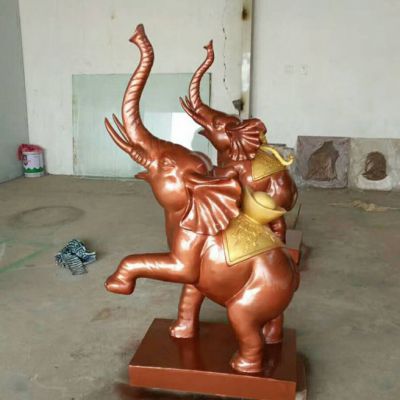 酒店门口摆放玻璃钢仿铜吉祥如意小象雕塑 小象雕塑汉白玉庄园作文微型
