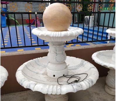 芝麻白户外园林景观风水球景观喷泉雕塑 风水球雕塑石雕配件玉石南阳