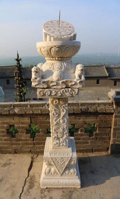 景区景点青石石雕古代计时器日晷 日晷雕塑摆件元素工厂企业