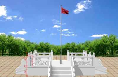 广场校园安装大理石雕刻旗台 旗台雕塑栏杆地址桥栏杆孔子