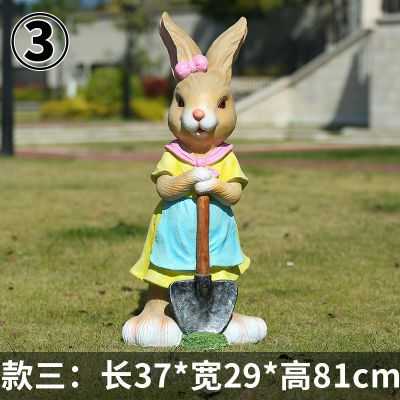 园林户外玻璃钢卡通兔子雕塑 兔子雕塑玉石屁股医科院里