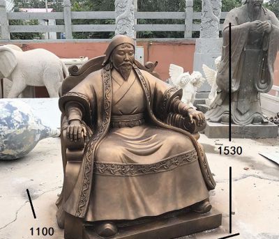 景区园林大型人物景观玻璃钢成吉思汗雕塑 成吉思汗雕塑母亲总统甘德不锈钢