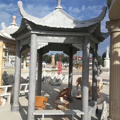 大理石石雕中式古建筑凉亭雕塑 