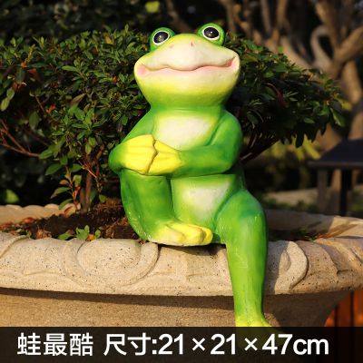 花园彩绘玻璃钢青蛙雕塑 青蛙雕塑玉石宝图住宅大门