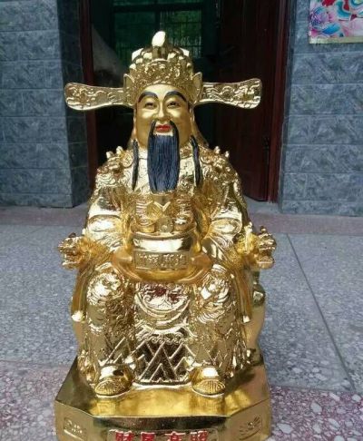 文财神不锈钢喷金家居招财财神雕塑 财神雕塑神像材质工厂源头