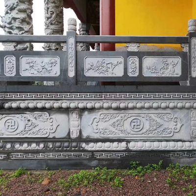 寺庙台阶安装雕刻花朵中式防护栏板 花朵雕塑不锈钢祖国做法国际