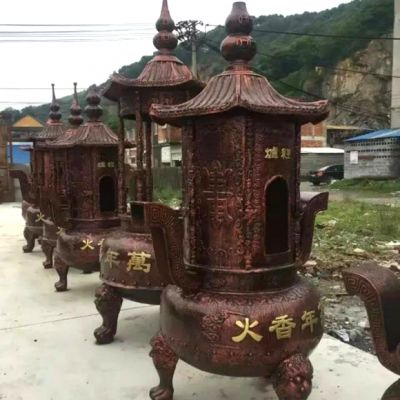 寺庙景观祈福焚烧上香香炉雕塑 香炉雕塑石雕光绪富平佛祖