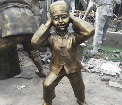 园林户外玻璃钢儿童景观雕塑 儿童雕塑城市画展厂家设施
