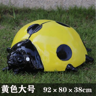 园林景观玻璃钢黄色七星瓢虫雕塑 瓢虫雕塑七星高清速度花都