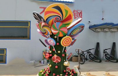 商场户外玻璃钢卡通创意棒棒糖雕塑 棒棒糖雕塑制作蝙蝠侠世界镀锌