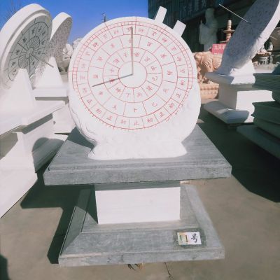 汉白玉石雕古代计时器日晷雕塑落地摆件