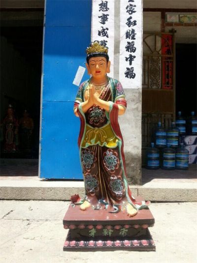 佛像景观玻璃钢彩绘寺庙供奉帝释身雕塑 佛像雕塑石雕电话制作公司