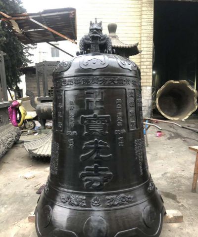 寺庙景区大型祈福纳福铜钟雕塑 铜钟雕塑道观方口工艺品外国