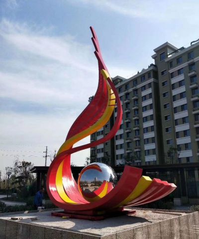 户外大型创意实心球景观雕塑 景观雕塑市场运动目录资产